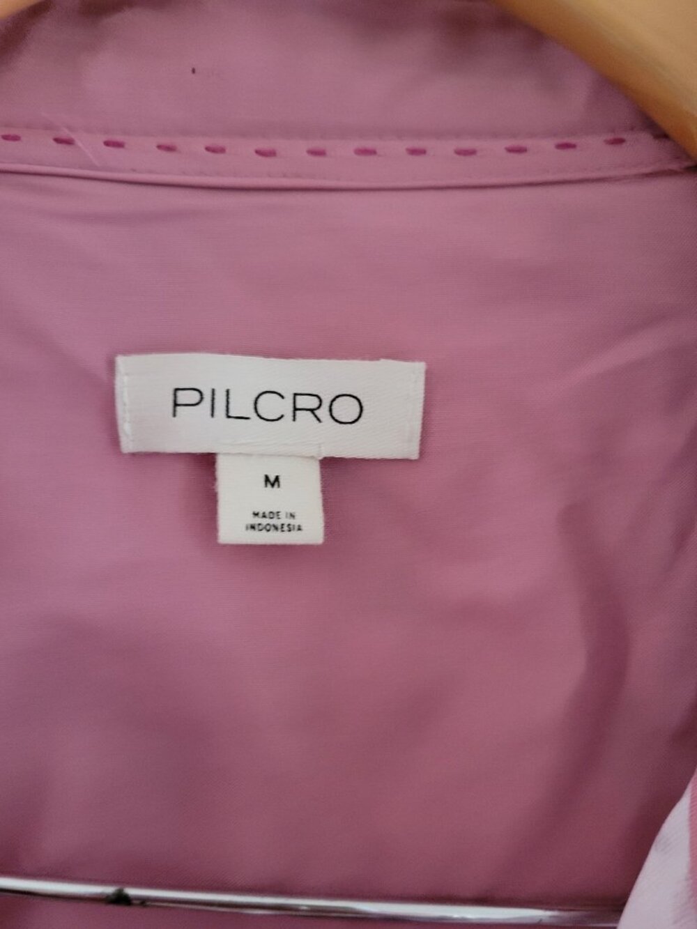 Anthropologie Pilcro Pink Multi-color Crushed Velvet shirt size Medium top - Picture 3 of 9